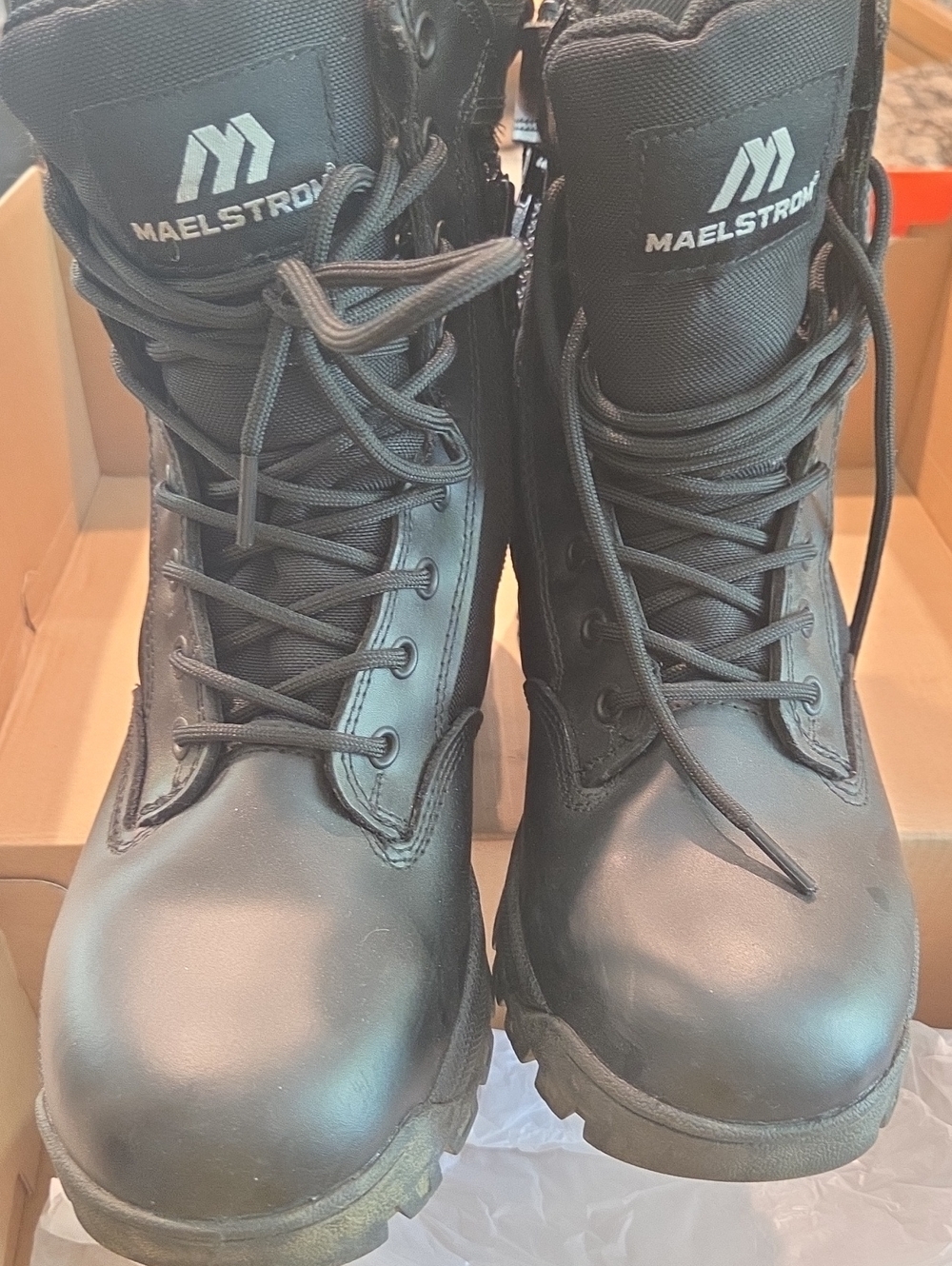 Men's Black Tactical Boots - Durable Lace-Up Work Boots